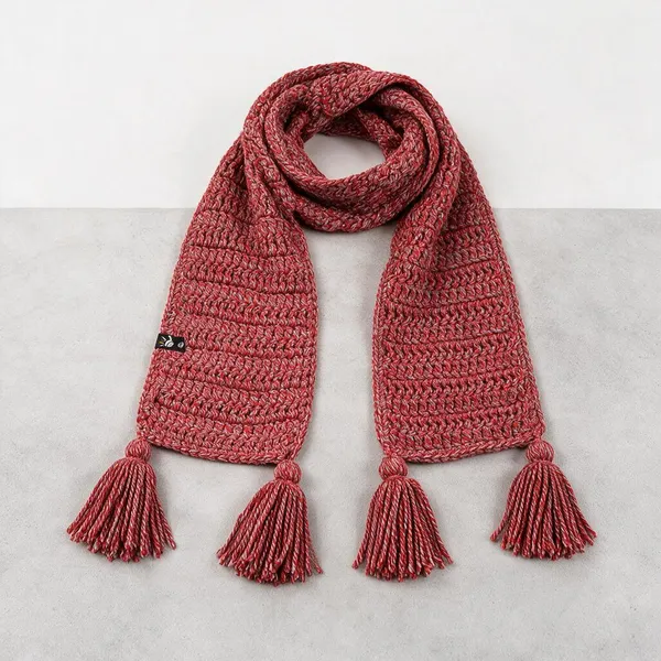 Red_Acro_Wool_Crochet_Scarf_For_Unisex