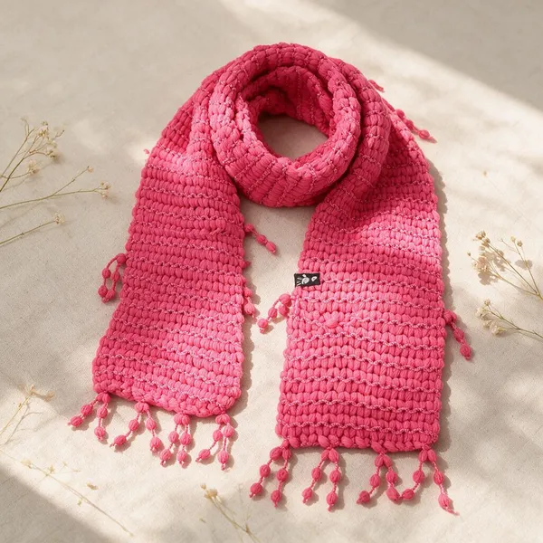 Blush_Acro_Wool_Crochet_Scarf_For_Unisex