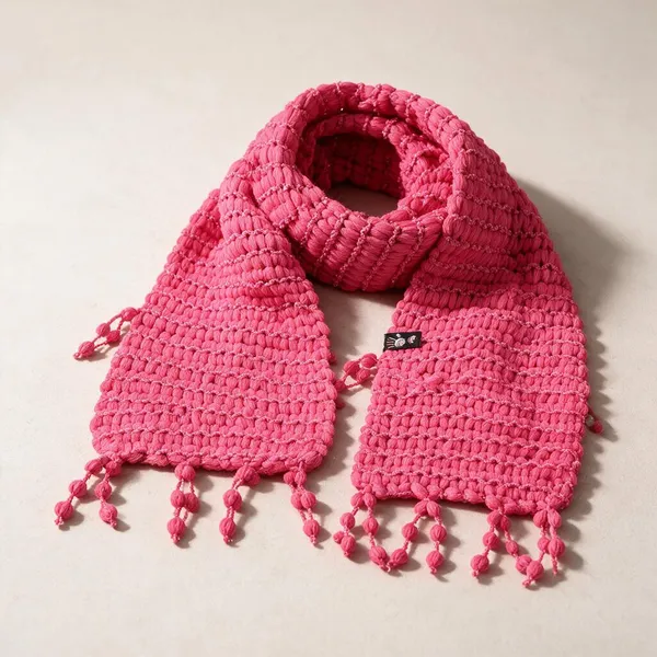 Blush_Acro_Wool_Crochet_Scarf_For_Unisex