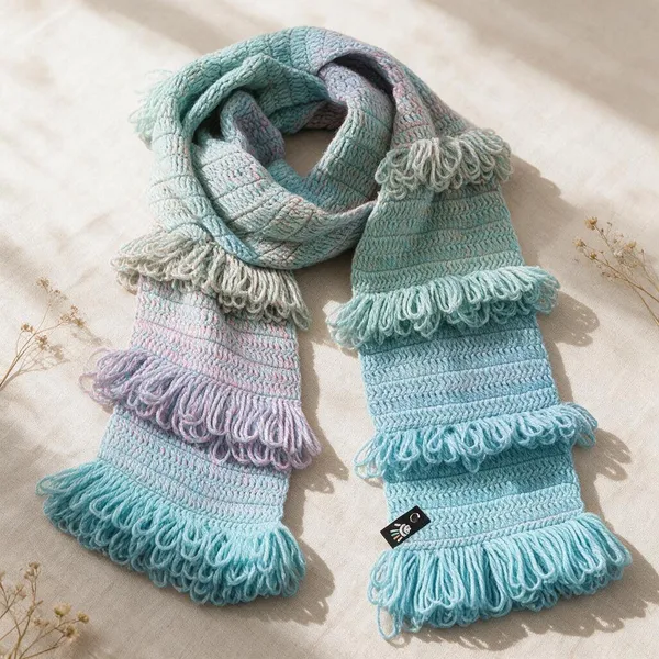 Blue_Acro_Wool_Crochet_Frilled_Scarf_For_Unisex