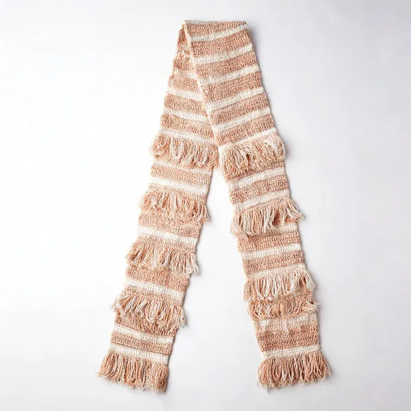 Wood_Cream_Acrylic_Wool_Crochet_Frilled_Scarf_For_Unisex