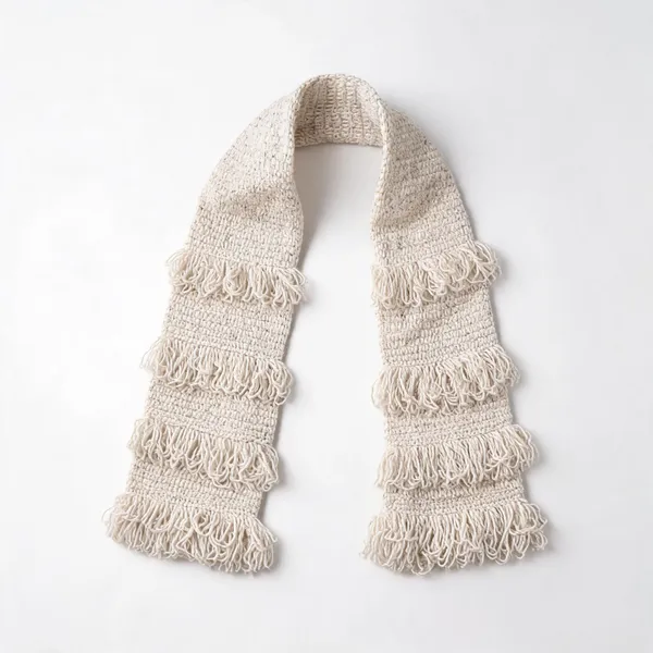 Ivory_Acro_Wool_Crochet_Frilled_Scarf_For_Men/Women