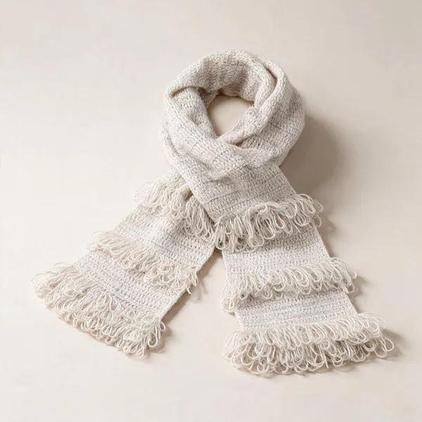 Ivory_Acro_Wool_Crochet_Frilled_Scarf_For_Men/Women