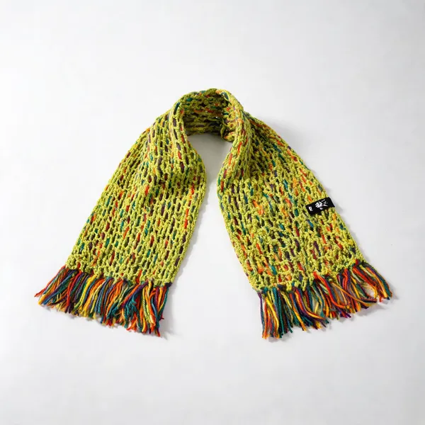 Parrot_Green_Acrylic_Wool_Fusion_Weave_Scarf_For_Unisex