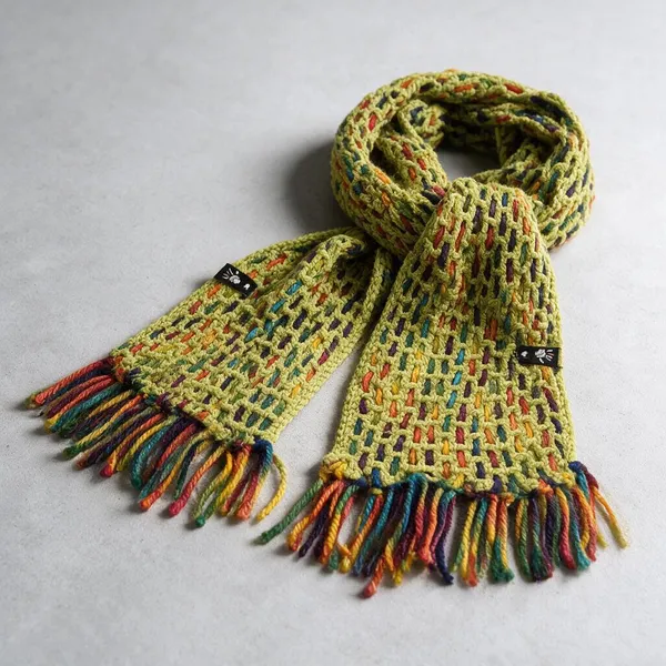 Parrot_Green_Acrylic_Wool_Fusion_Weave_Scarf_For_Unisex