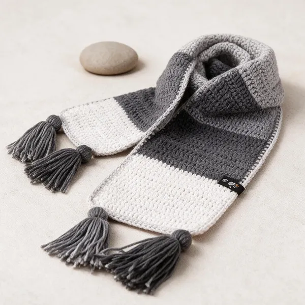 Grey_Acro_Wool_Crochet_Scarf_For_Men_Women