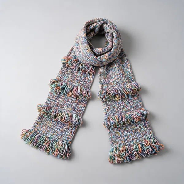 Multicolor_Acro_Wool_Crochet_Frilled_Scarf_For_Men/Women