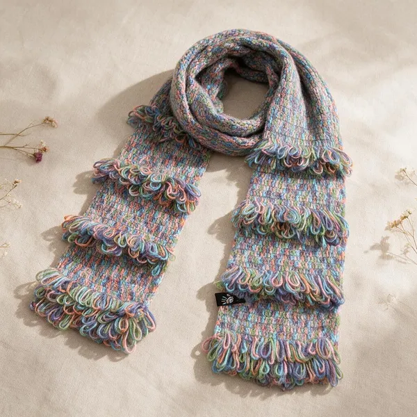 Multicolor_Acro_Wool_Crochet_Frilled_Scarf_For_Men/Women