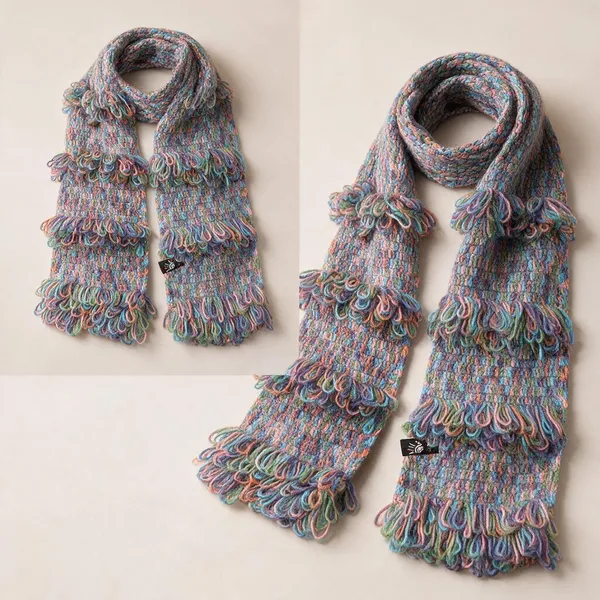 Multicolor_Acro_Wool_Crochet_Frilled_Scarf_For_Men/Women