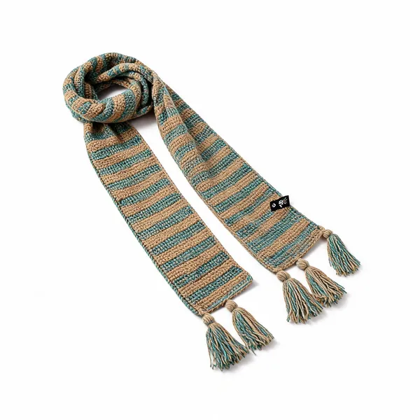 Sand_Sea_Green_Acro_Wool_Crochet_Scarf_For_Unisex