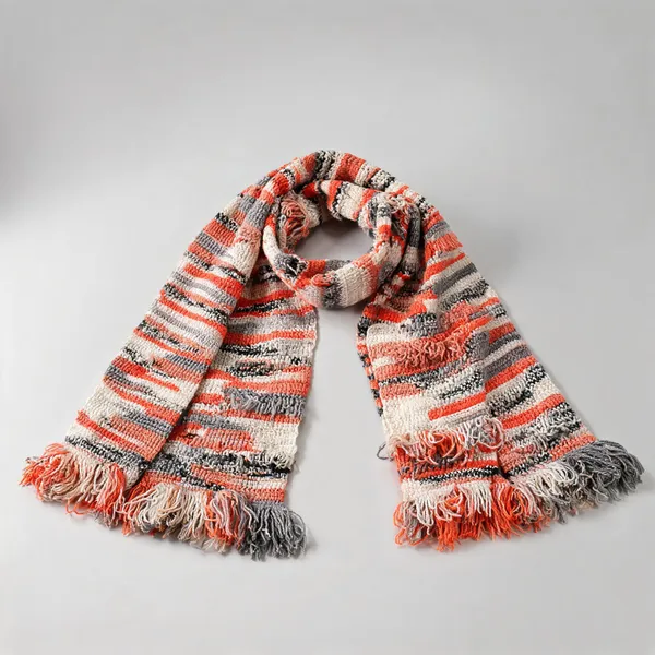 Koi_Orange_Acro_Wool_Crochet_Frilled_Scarf_For_Unisex