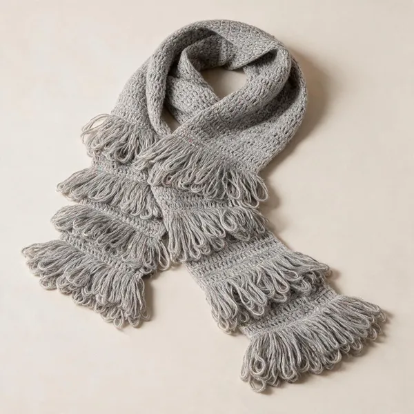 Grey_Acrylic_Wool_Crochet_Frilled_Scarf_For_Unisex