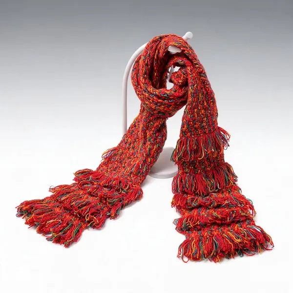 Crimson_Acro_Wool_Crochet_Frilled_Scarf_For_Men/Women