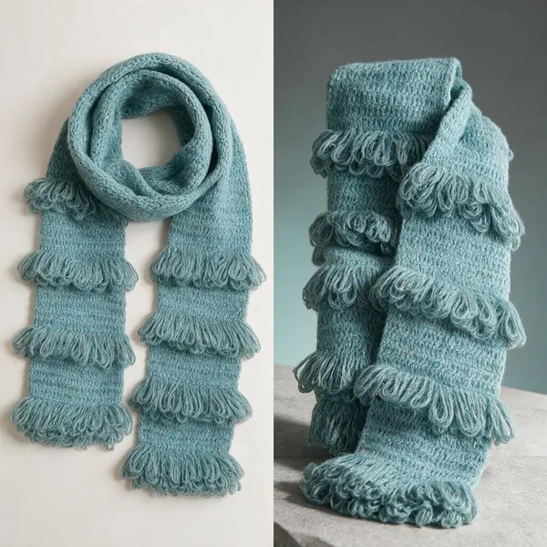 Azure_Acro_Wool_Crochet_Frilled_Scarf_For_Men/Women