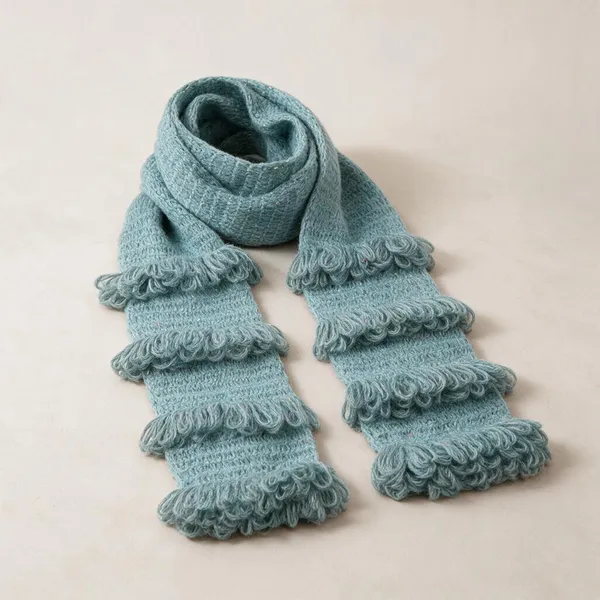 Azure_Acro_Wool_Crochet_Frilled_Scarf_For_Men/Women