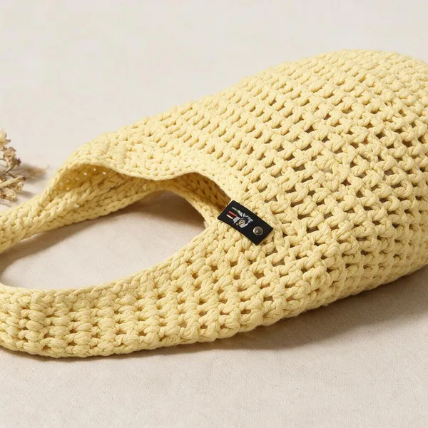 Sunny_Yellow_Cotton_Crochet_Beach_Tote_For_Unisex