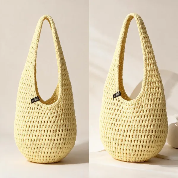 Sunny_Yellow_Cotton_Crochet_Beach_Tote_For_Unisex