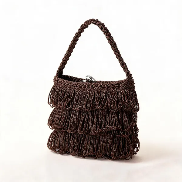 Brown_Crochet_Frilled_Satchel_Bag_For_Women