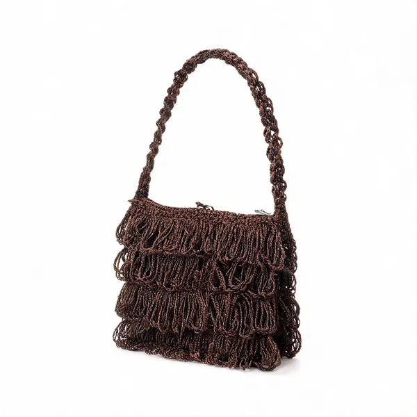 Brown_Crochet_Frilled_Satchel_Bag_For_Women
