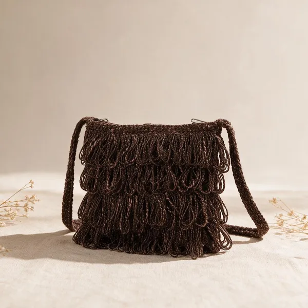 Brown_Crochet_Frilled_Satchel_Bag_For_Women