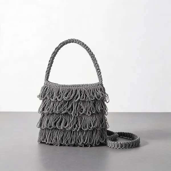 Gray_Crochet_Frilled_Satchel_Bag_For_Women