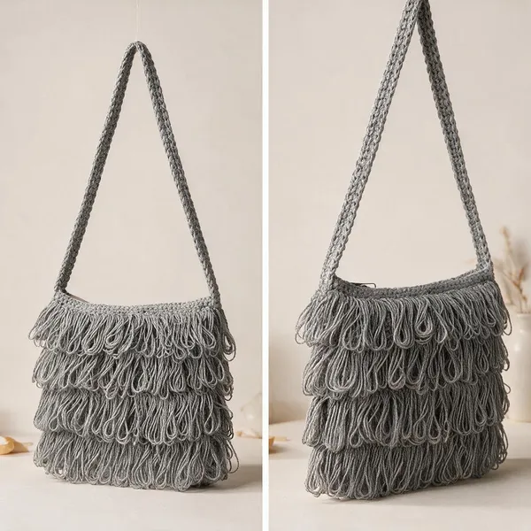 Gray_Crochet_Frilled_Satchel_Bag_For_Women