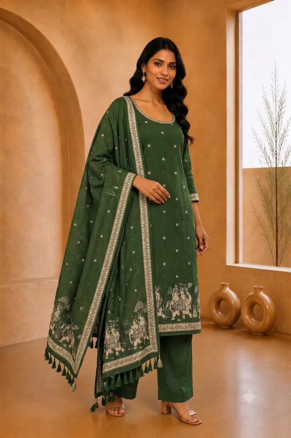 Royal_Semi_Tussar_Silk_Heritage_Royal_Procession_Digital_Print_3_Piece_Unstitched_Churidar_Dress_Material_Set_With_Shantoon_Bottom_Fs1995