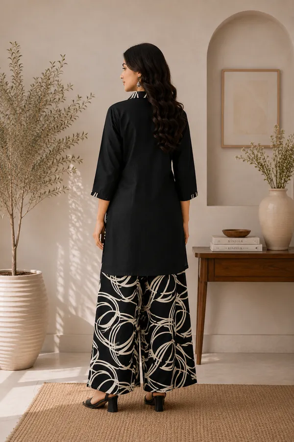 Black_Gajji_Silk_Floral_Abstract_Co-Ord_Set_For_Women
