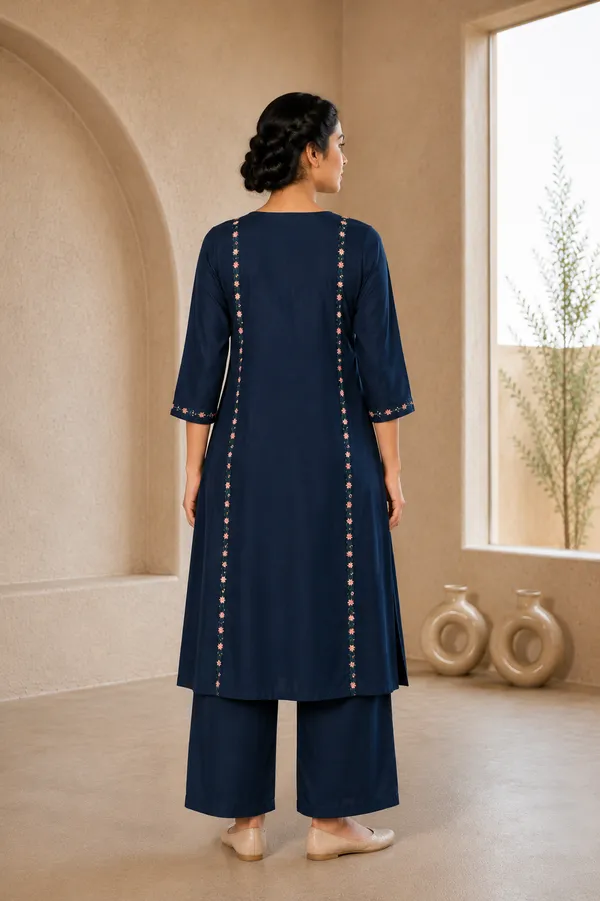 Royal_Blue_Suvi_Slub_Cotton_Embroidered_Co-Ord_Set_For_Women