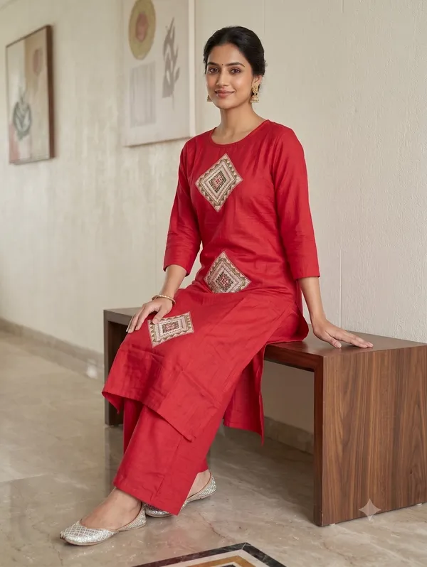 Red_Dezzal_Diamond-Embroidered_Palazzo_Kurti_Set_For_Women