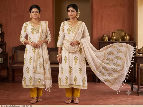 Pastel_Yellow_Cotton_Hand-Block_Printed_Unstitched_Kurti_Set_For_Women