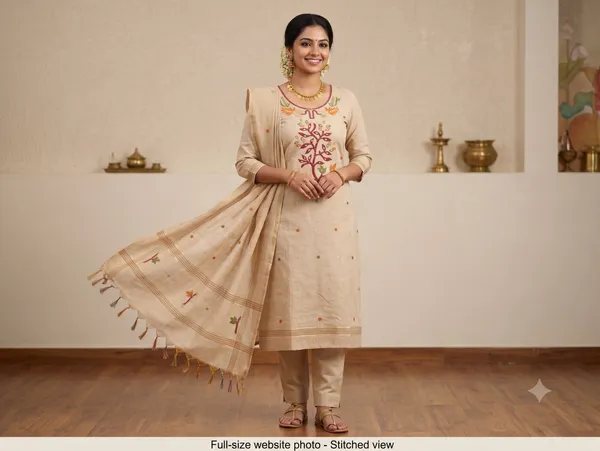 Light_Pink_Chanderi_Cotton_Embroidered_Unstitched_Kurti_Set_For_Women