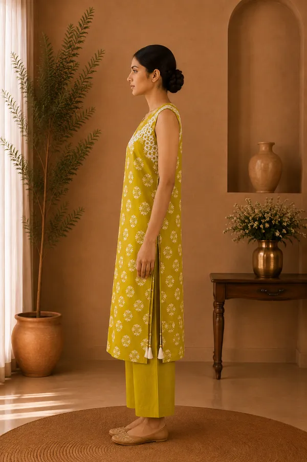 Mustard_Gold_Foil_Printed_Kurti_Amp_Trousers_Set_In_Vatican_Silk_00826