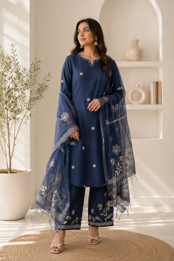 Jamdani_Weave_3_Piece_Kurta_Bottom_Dupatta_Suit_Set_Fsrd208