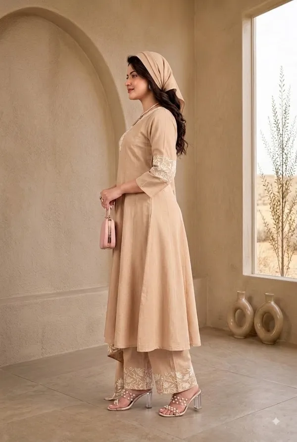 Sand_Beige_Grace_Floral_Embroidered_Mal_Cotton_Anarkali_Suit_Set_With_Matching_Dupatta_315