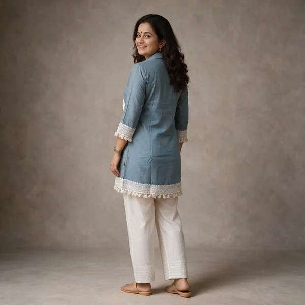 Turquoise_Vetican_Floral_Applique_Tunic_Co-Ord_Set_For_Women