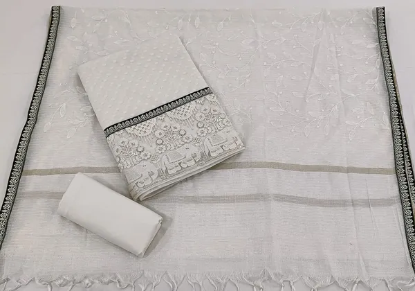 Pristine_Off_White_Woven_Chanderi_3_Piece_Unstitched_Churidar_Dress_Material_Set_With_Applique_Daman_Amp_Embroidered_Kota_Silk_Dupatta_Fs2116
