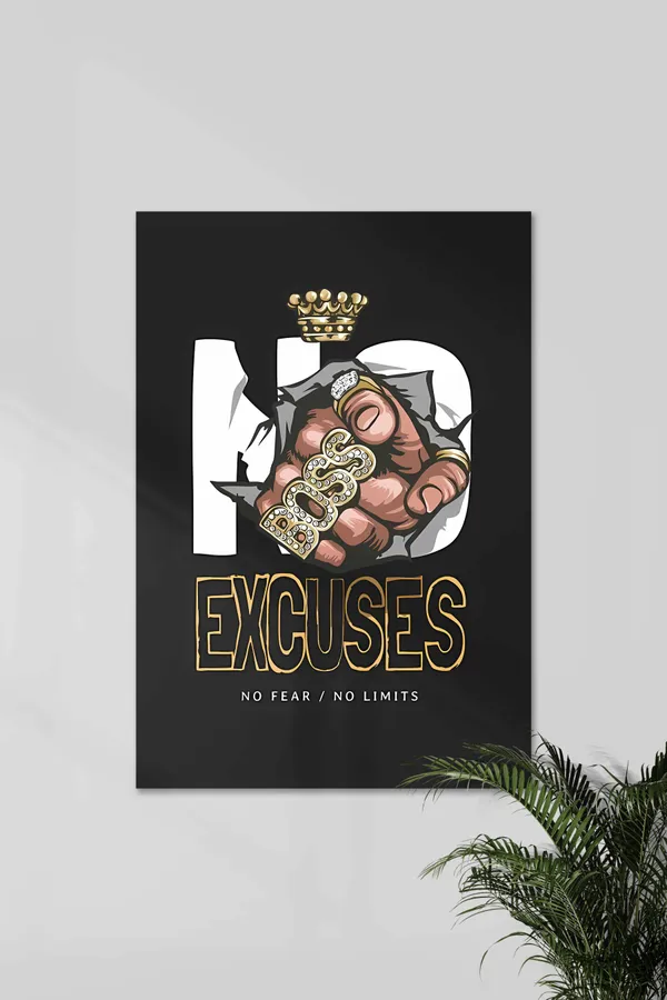 No_Excuses_Boss_Money_Aesthetic_Poster