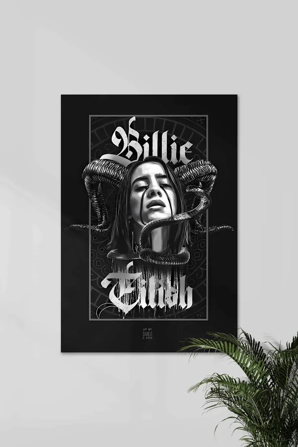 Billie_Eilish_Black_Billie_Eilish_Portrait_00_Music_Artist_Poster