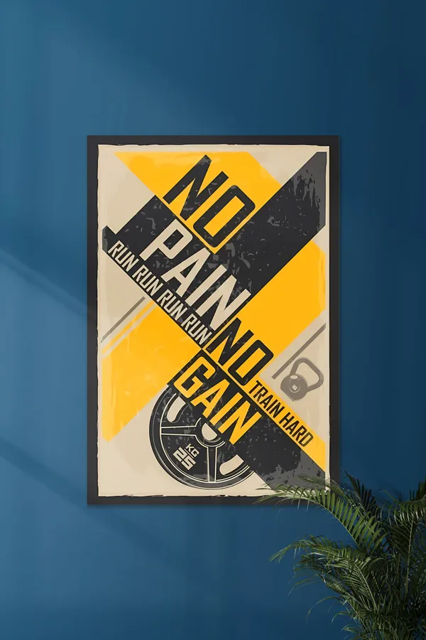 No_Pain_No_Gain_Gym_Set_Motivational_Poster