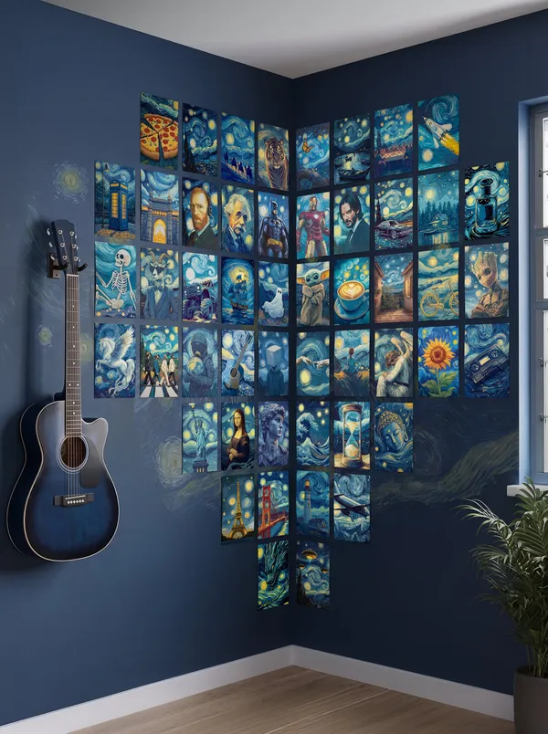 50_Epic_The_Starry_Night_Collage_Set_Wall_Setup_Pack