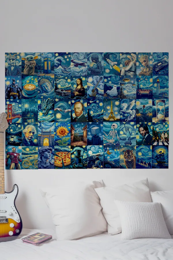50_Epic_The_Starry_Night_Collage_Set_Wall_Setup_Pack
