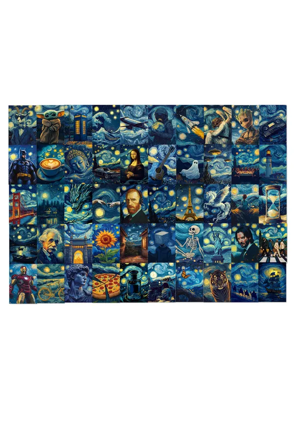 50_Epic_The_Starry_Night_Collage_Set_Wall_Setup_Pack