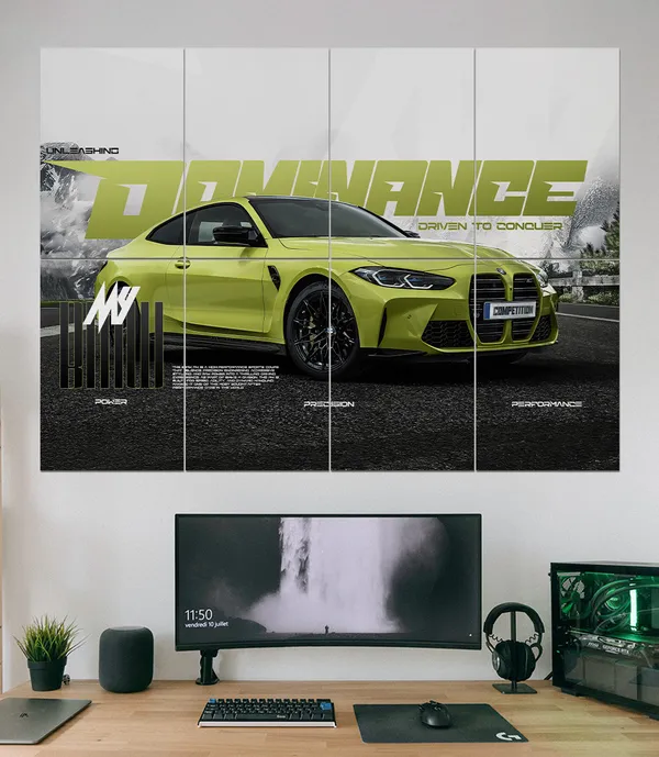Bmw_M4_Dominance_Super_Car_8_Panel_Split_Wall_Set