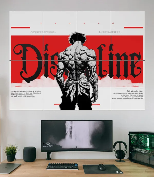 Discipline_Anime_Gym_Motivation_8_Panel_Split_Wall_Set