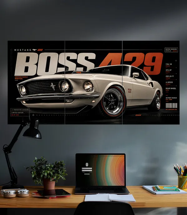 Ford_Mustang_Boss_429_Retro_Muscle_Car_3_Piece_Set
