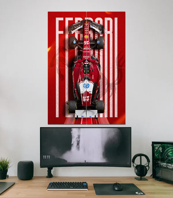 Ferrari_Sf24_Formula_1_Wall_Art_4_Piece_Set