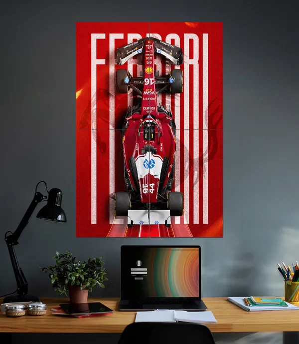 Ferrari_Sf24_Formula_1_Wall_Art_4_Piece_Set