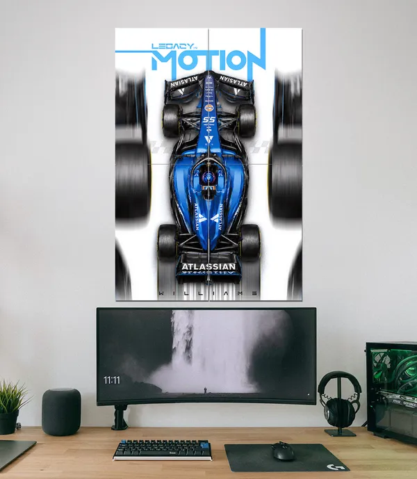 Williams_Racing_Fw46_Legacy_In_Motion_Formula_1_Wall_Art_4_Piece_Set