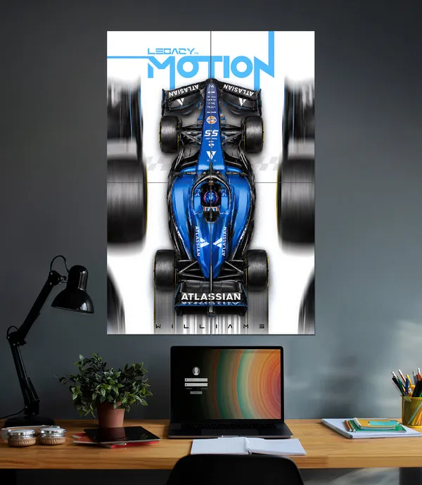 Williams_Racing_Fw46_Legacy_In_Motion_Formula_1_Wall_Art_4_Piece_Set